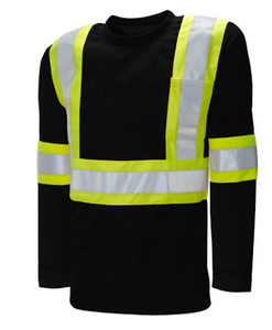 Long Sleeve Traffic T-Shirt, Black
