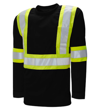Long Sleeve Traffic T-Shirt, Black