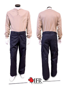 IFR Workwear - UltraSoft® 6 oz Henley Long Sleeve Shirt - Khaki