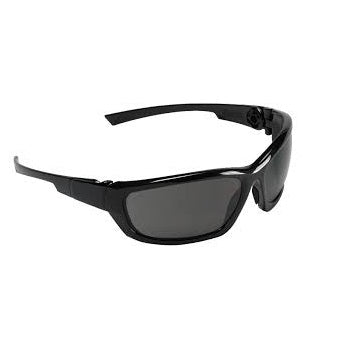 Safety Glasses - Silver Mirror Lens w/ Black Frames