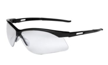 Groove Series Safety Glasses, Clear w/Black Frames